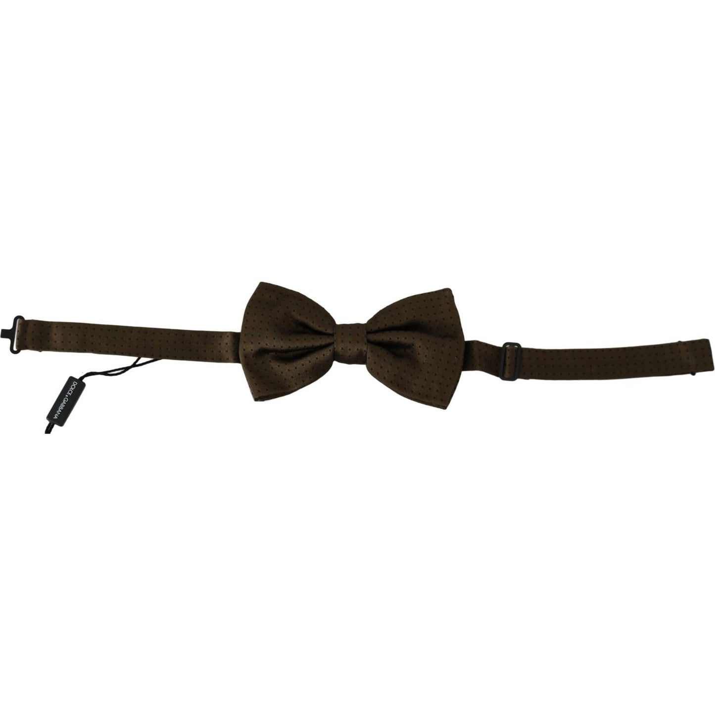 Dolce & Gabbana Brown Polka Dots Silk Adjustable Neck Papillon Men Bow Tie FT1047