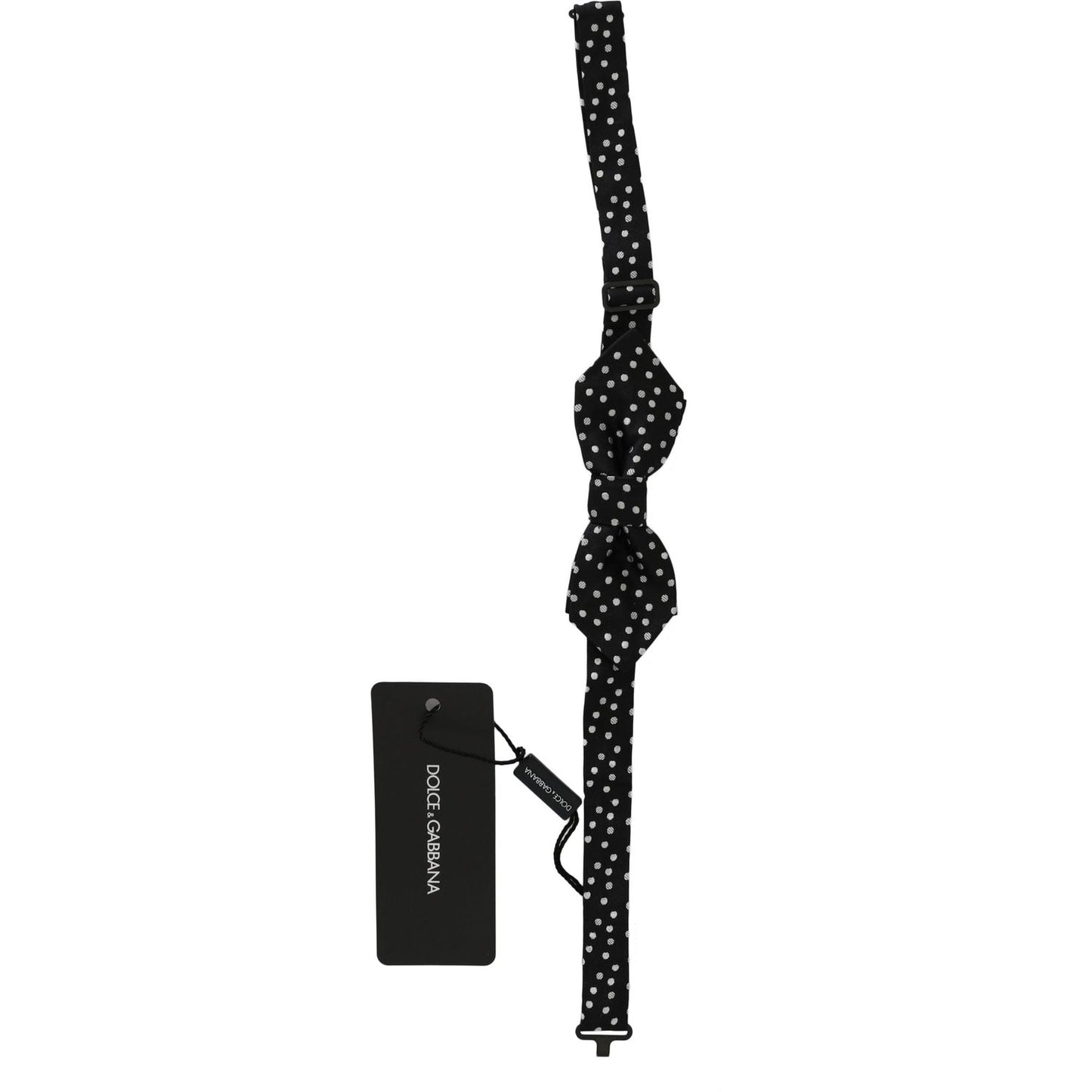 Dolce & Gabbana Black Polka Dots Silk Adjustable Neck Papillon Men Bow Tie Bow Tie