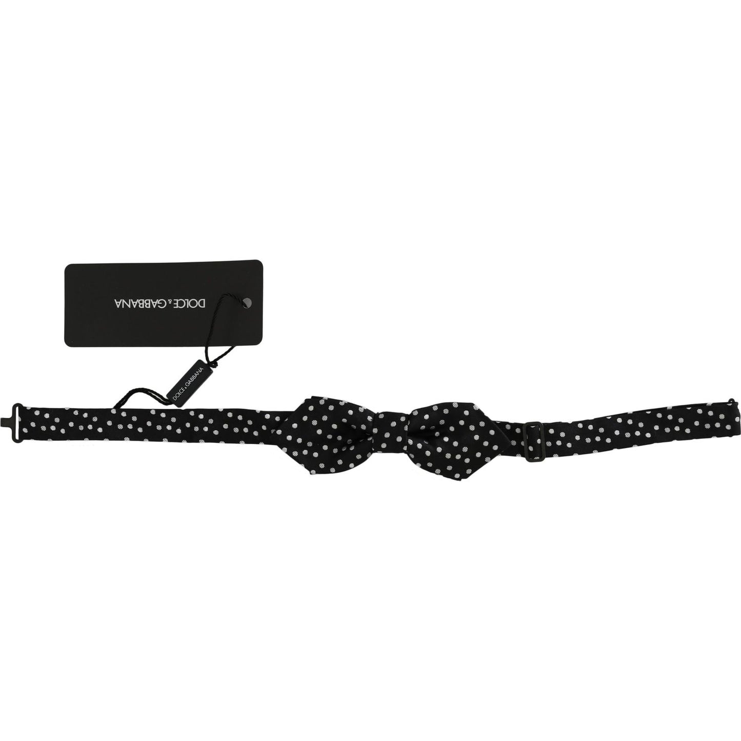 Dolce & Gabbana Black Polka Dots Silk Adjustable Neck Papillon Men Bow Tie Bow Tie