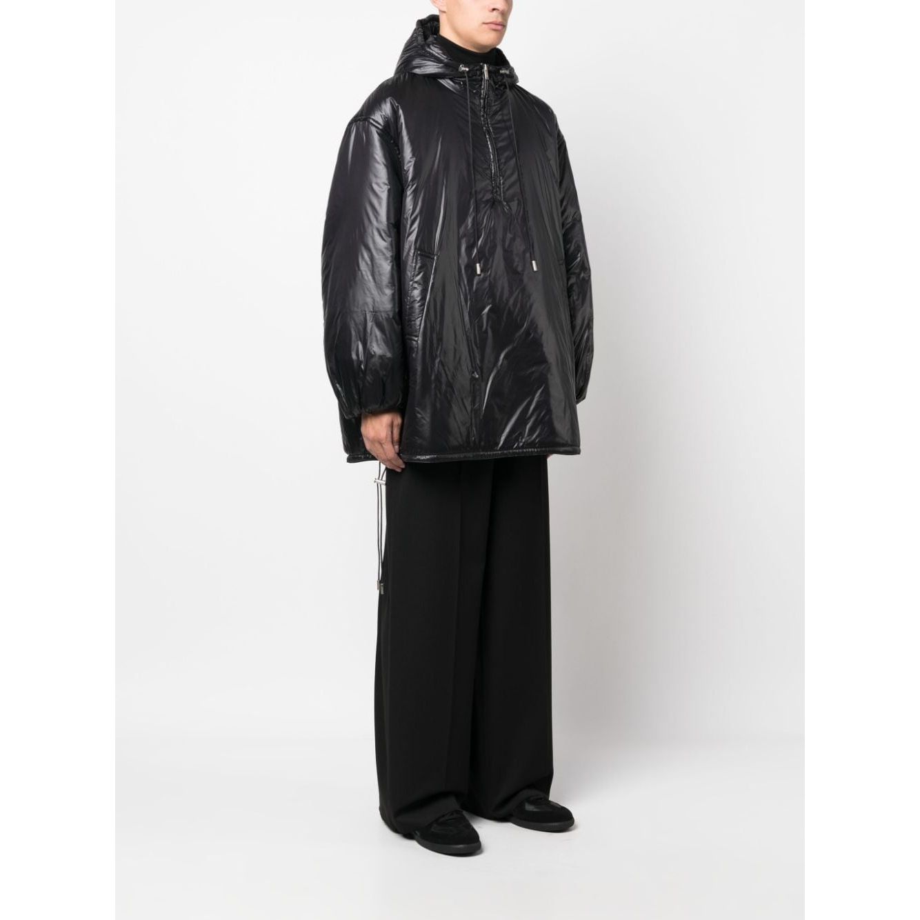 Saint Laurent Cassandre logo-embossed hooded raincoat