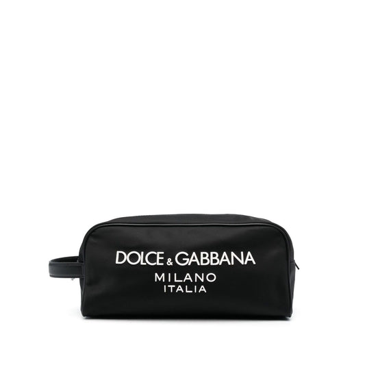 Dolce & Gabbana Nylon toiletry bag with rubberized logo Small Leather Goods