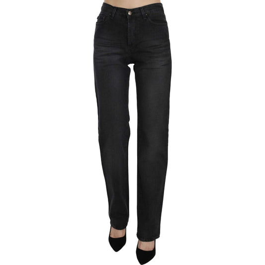 Just Cavalli Black Washed High Waist Straight Denim Pants Jeans Jeans & Pants