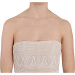 John Richmond Beige Beaded Silk Short Mini Gown Dress DR1689-38