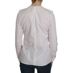 Dsquared² White Crew Neck Long Sleeve Cotton Blouse JKT521-38