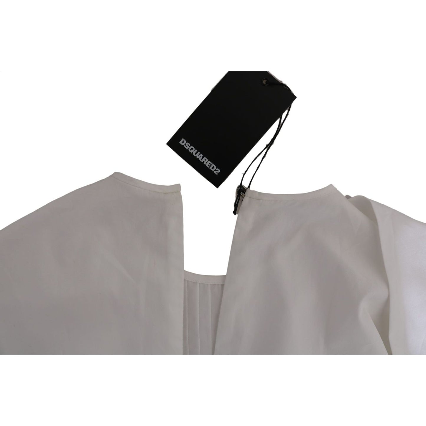 Dsquared² White Crew Neck Long Sleeve Cotton Blouse JKT521-38