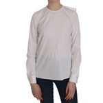 Dsquared² White Crew Neck Long Sleeve Cotton Blouse JKT521-38