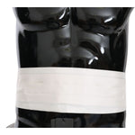 Dolce & Gabbana White Men Waist Belt 100% Silk Cummerbund BEL60451-52