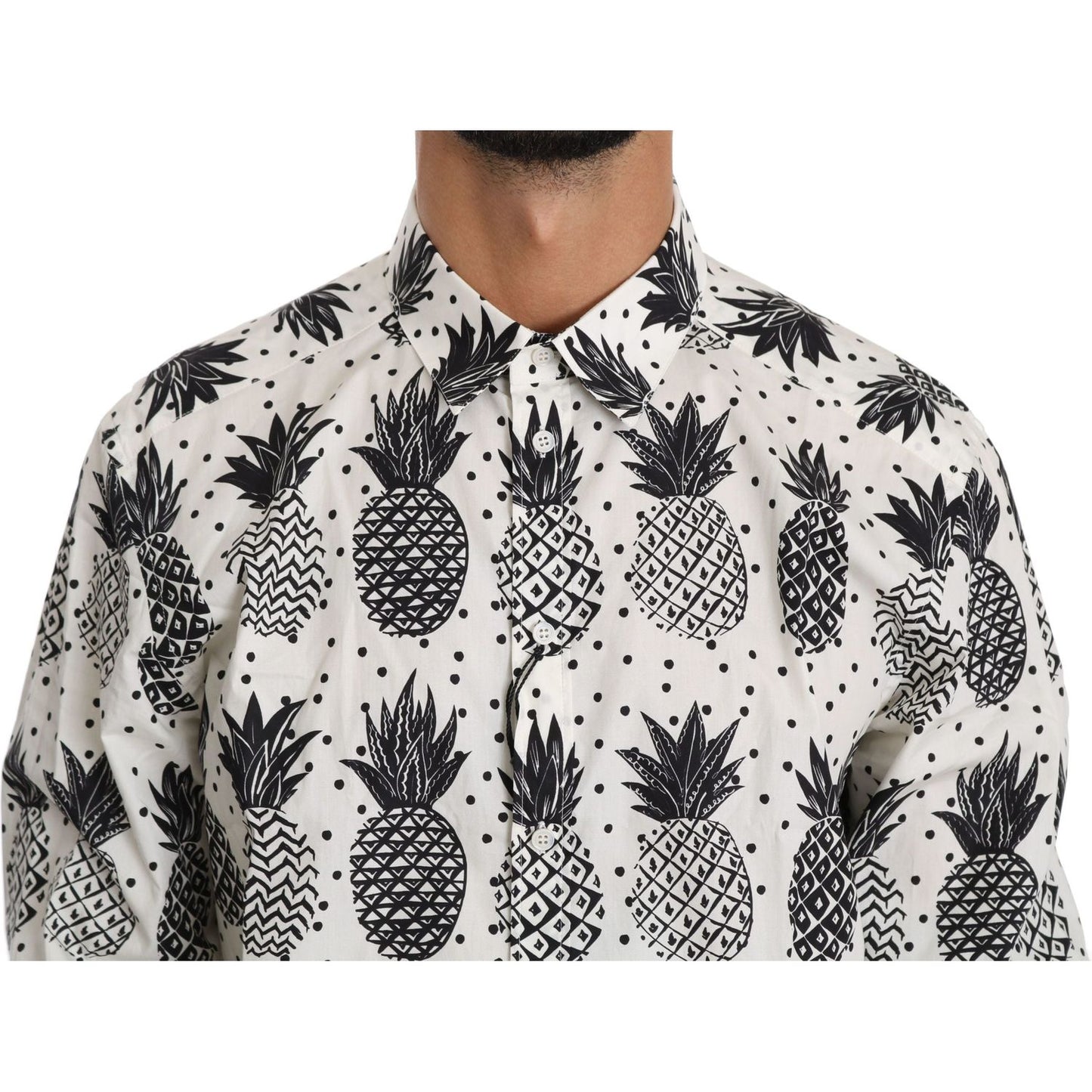 Dolce & Gabbana White Pineapple Cotton Top Shirt TSH4007-37