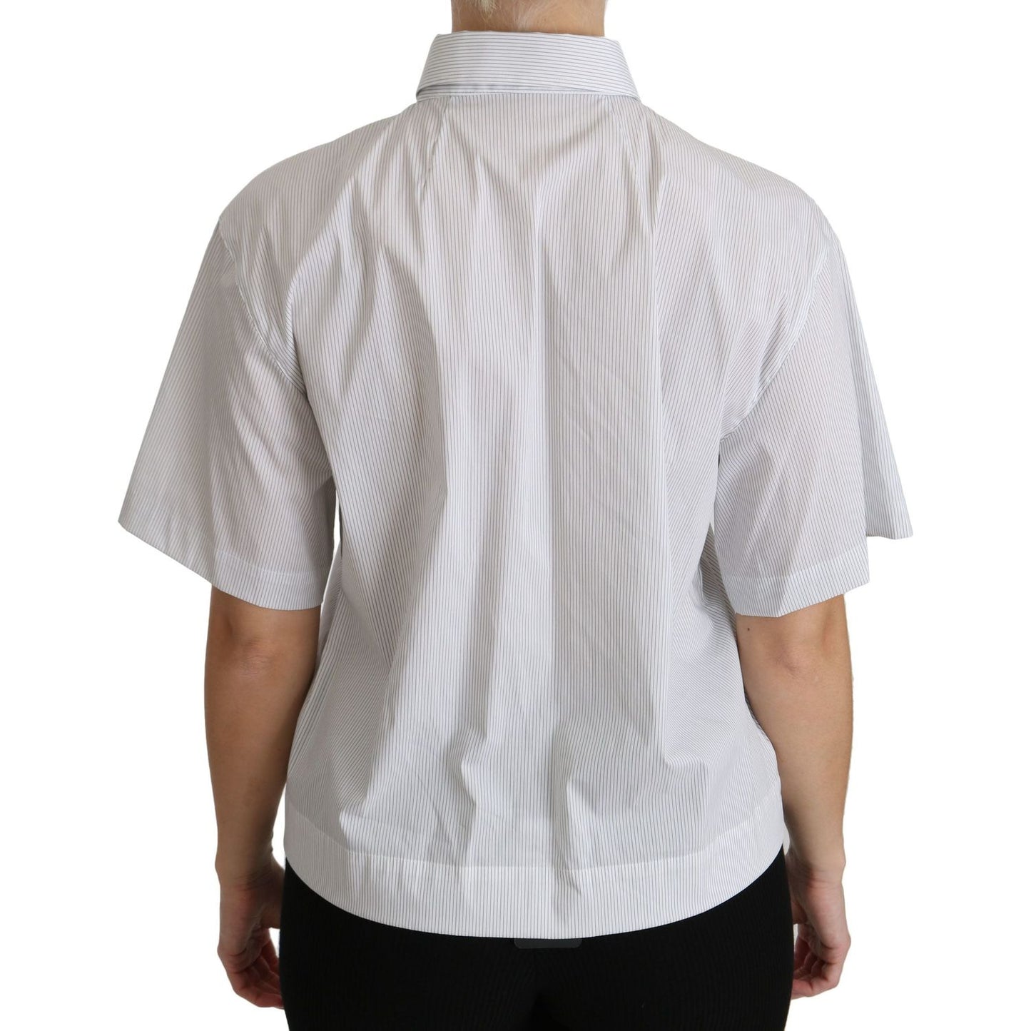 Dolce & Gabbana White Collared Short Sleeve Polo Shirt Top TSH4314-46