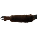 Dolce & Gabbana Brown Elbow Length Finger Less Fur Gloves LB1006-7.5
