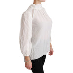 Dolce & Gabbana White Turtle Neck Blouse Shirt Silk Top TSH4402-38