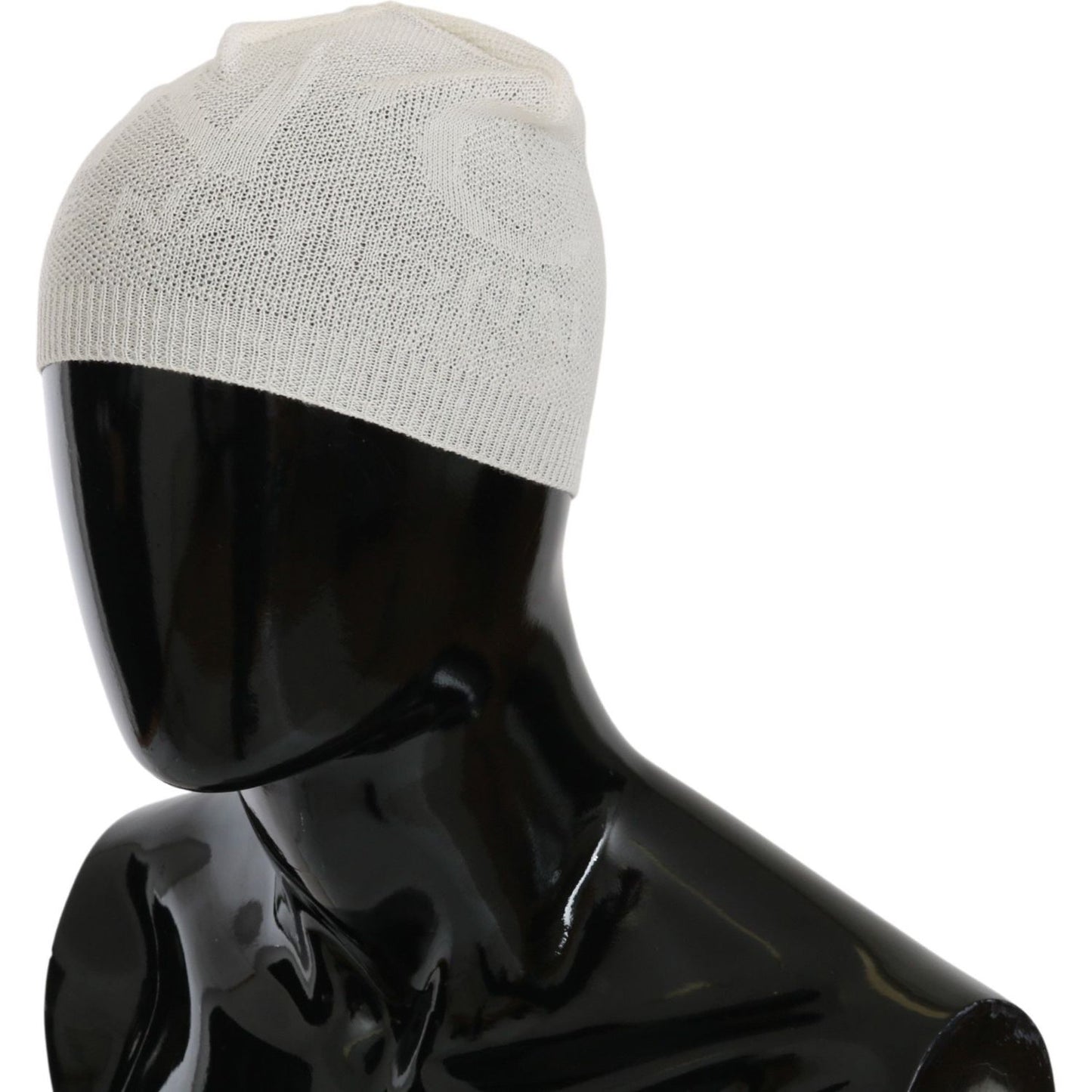 Costume National Beanie White Wool Blend Branded Hat HAT20127