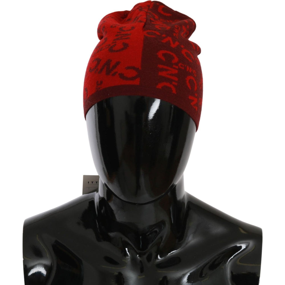 Costume National Red Wool Blend Branded Beanie Hat Beanie Hat