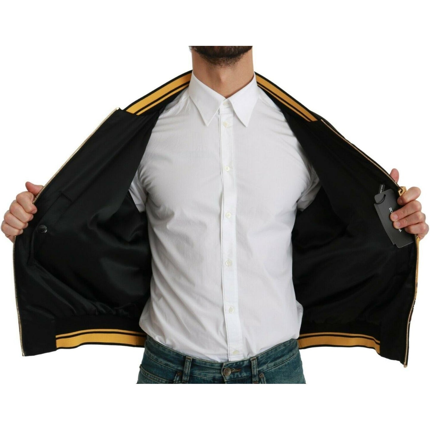 Dolce & Gabbana Black YEAR OF THE PIG Bomber Jacket Coats & Jackets