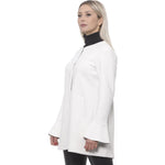19V69 Italia Elegant White Neoprene Woman Coat VI20BB0018_GhiaccioIce-77264-FBB-70