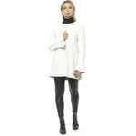 19V69 Italia Elegant White Neoprene Woman Coat VI20BB0018_GhiaccioIce-77264-FBB-70