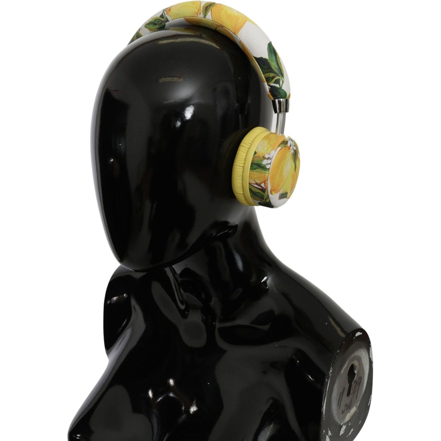 Dolce & Gabbana White Yellow Lemon Print Headset Headphones SMY7142