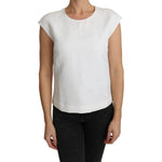 Dolce & Gabbana White Floral Brocade Blouse Cotton Top TSH4840-36