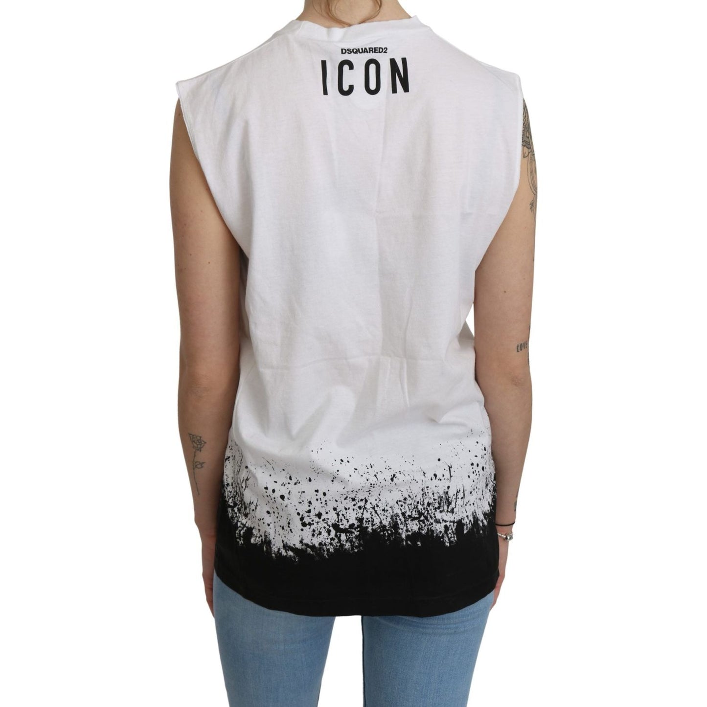Dsquared² White Sleeveless T-shirt Tank Cotton Top TSH4333-44