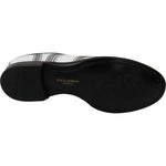 Dolce & Gabbana White Leather Derby Formal Black Lace Shoes MV3046-44