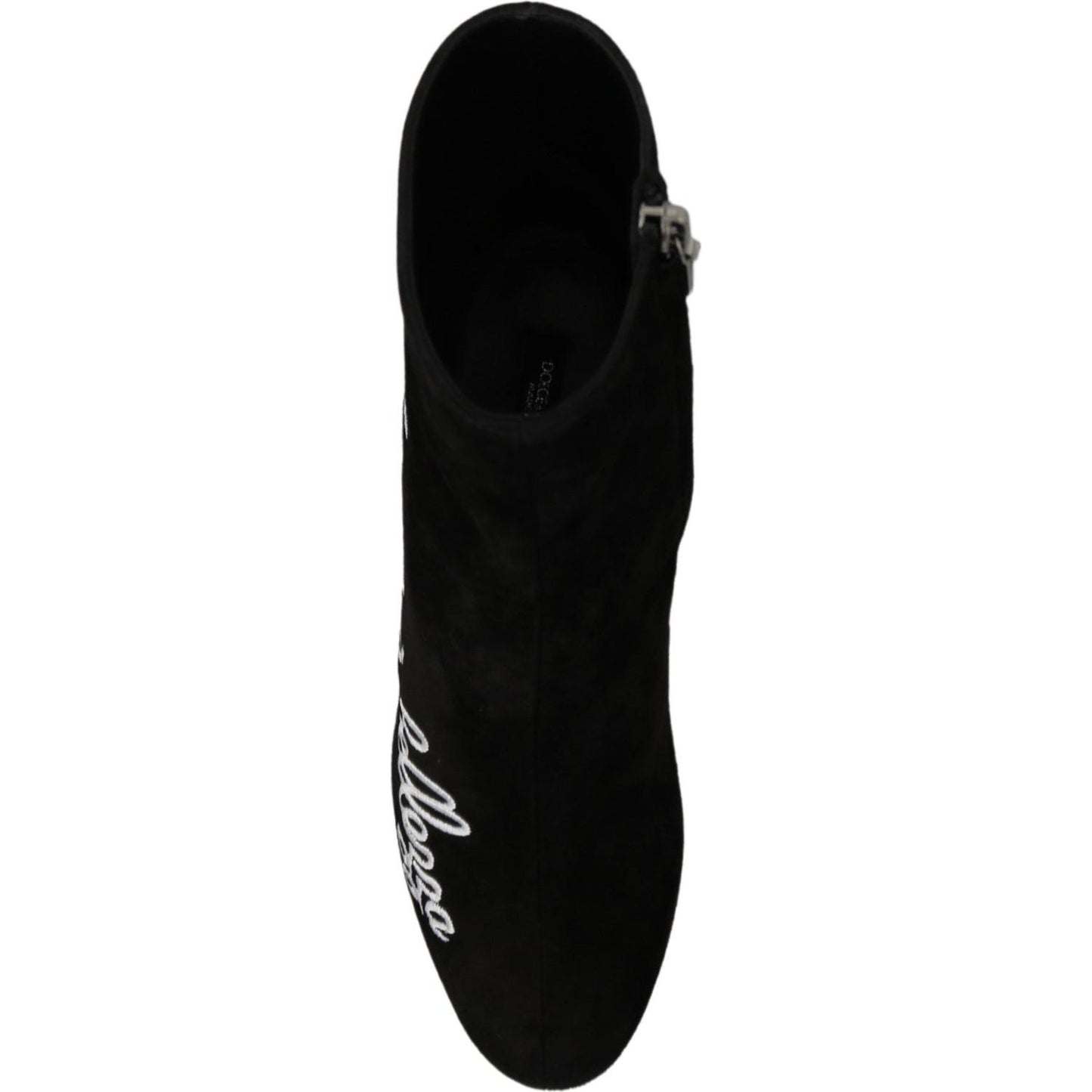 Dolce & Gabbana Black Suede L'Amore E'Bellezza Boots Shoes