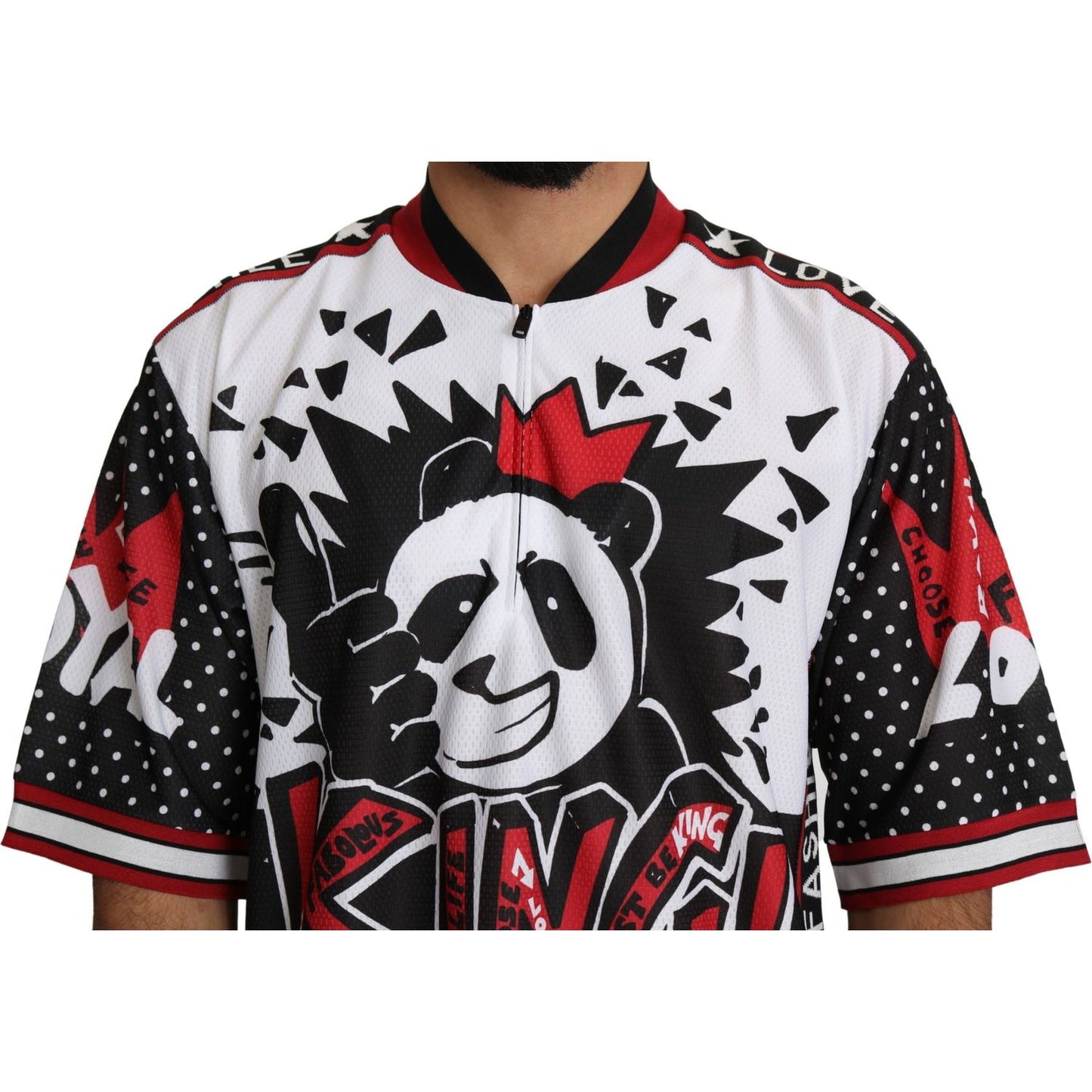 Dolce & Gabbana White King Panda Top Polyester Mens T-shirt TSH5183-46
