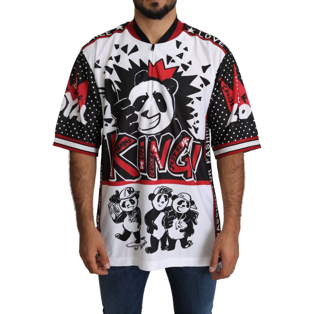 Dolce & Gabbana White King Panda Top Polyester Mens T-shirt TSH5183-46