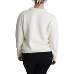 Dolce & Gabbana White Floral Wool Pullover Sunflower Sweater TSH5357-36