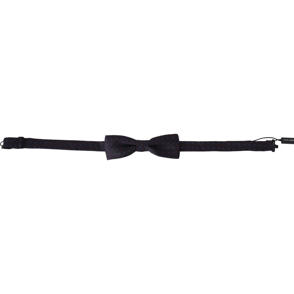 Dolce & Gabbana Gray Pattern Silk Adjustable Neck Papillon Bow Tie Bow Tie