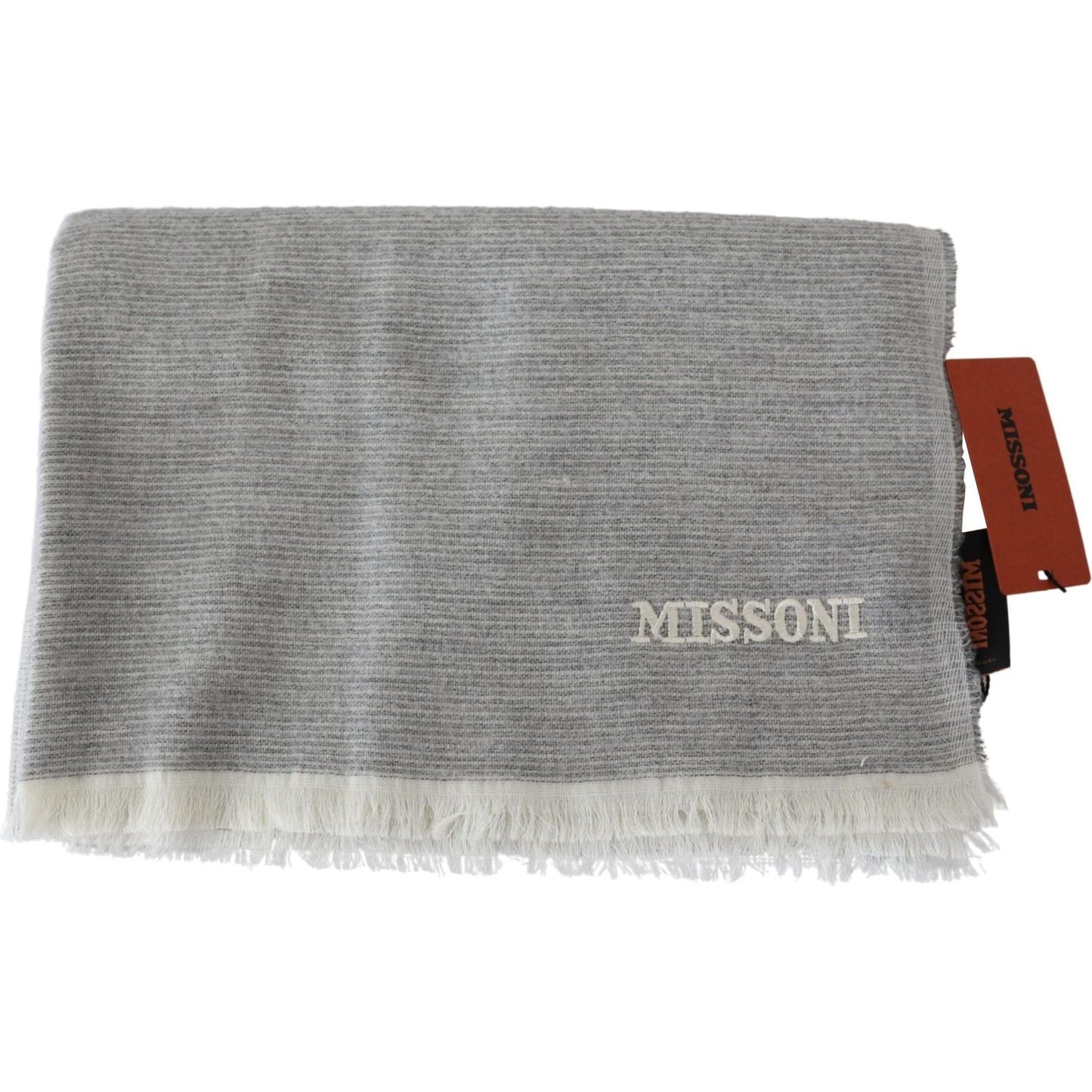 Missoni Beige 100% Wool Unisex Neck Wrap Scarf MS2006
