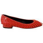 Philipp Plein Orange Leather Ballerina WHAT I DO Flats Shoes LA6121-35