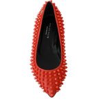 Philipp Plein Orange Leather Ballerina WHAT I DO Flats Shoes LA6121-35