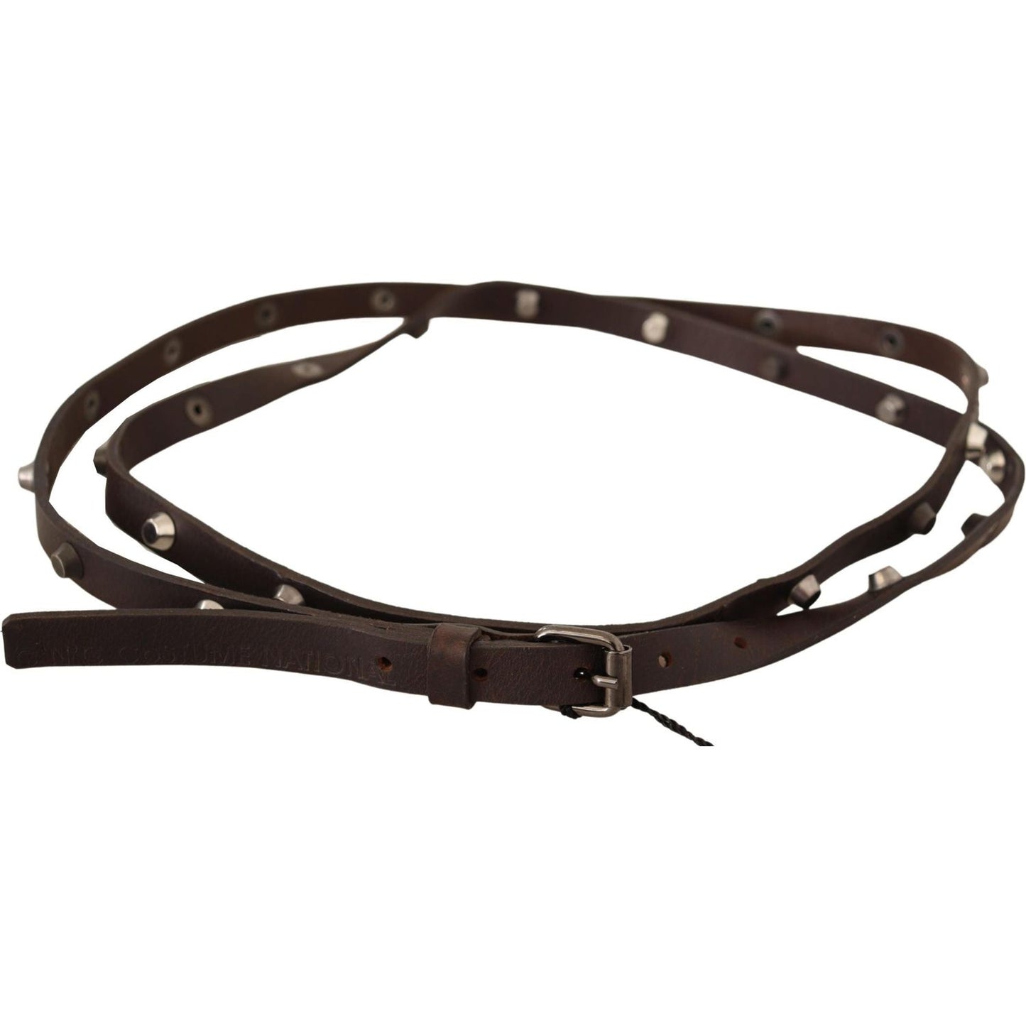 Costume National Brown Leather Silver Tone Buckle Belt BEL61016 -85