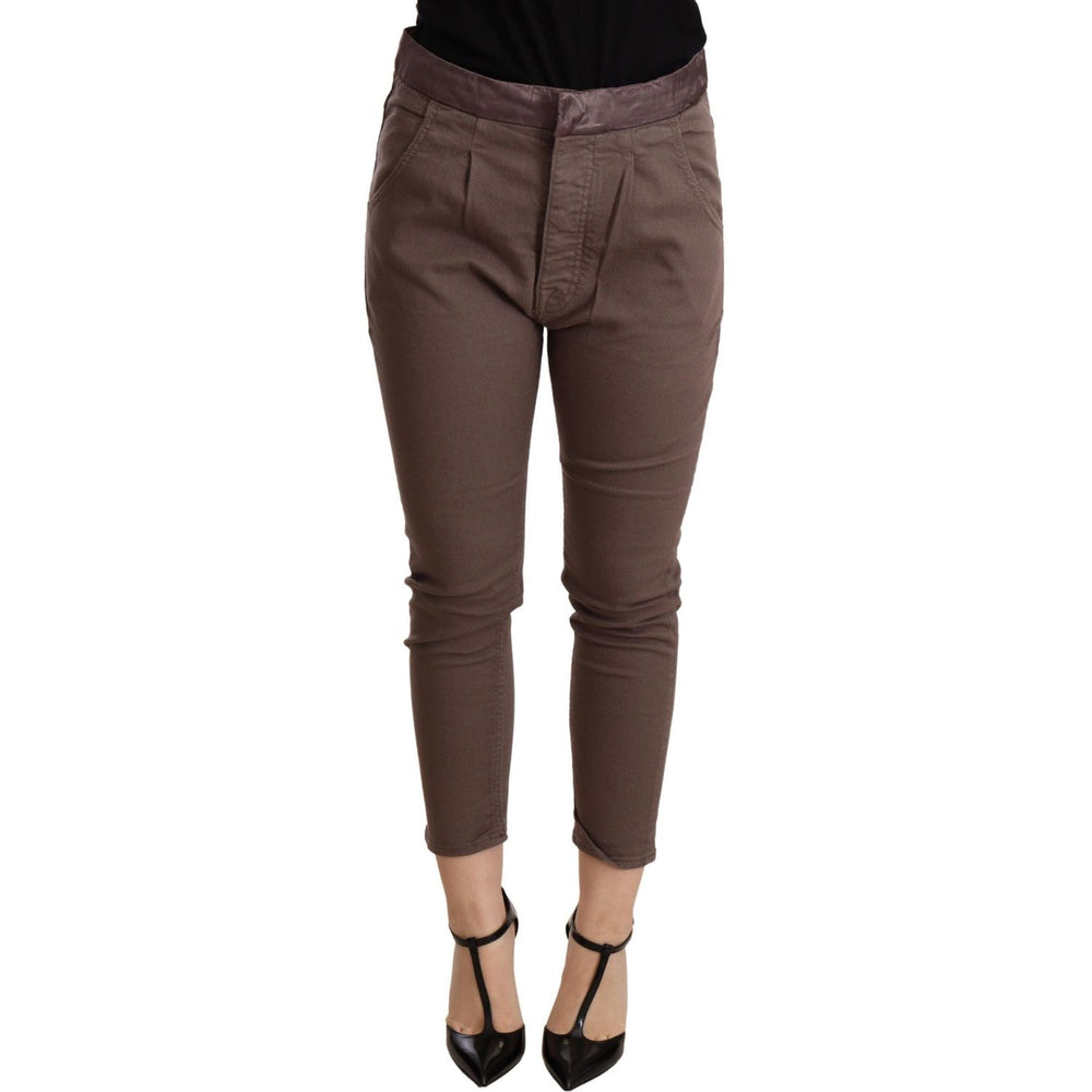 CYCLE Brown Mid Waist Cropped Skinny Stretch Trouser PAN71177 -25