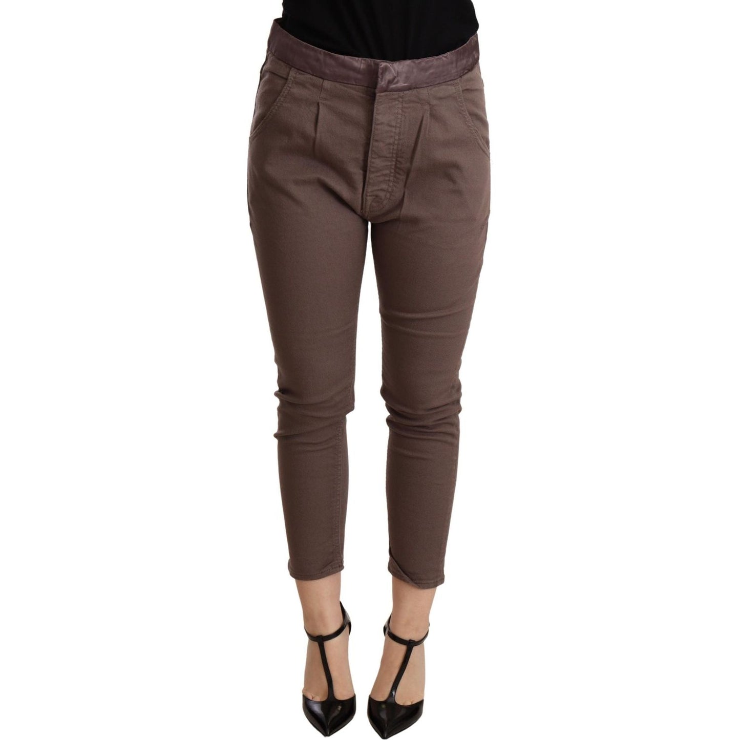 CYCLE Brown Mid Waist Cropped Skinny Stretch Trouser PAN71177 -25