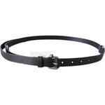 Costume National Black Blue Leather Silver Logo Belt WOMAN BELTS