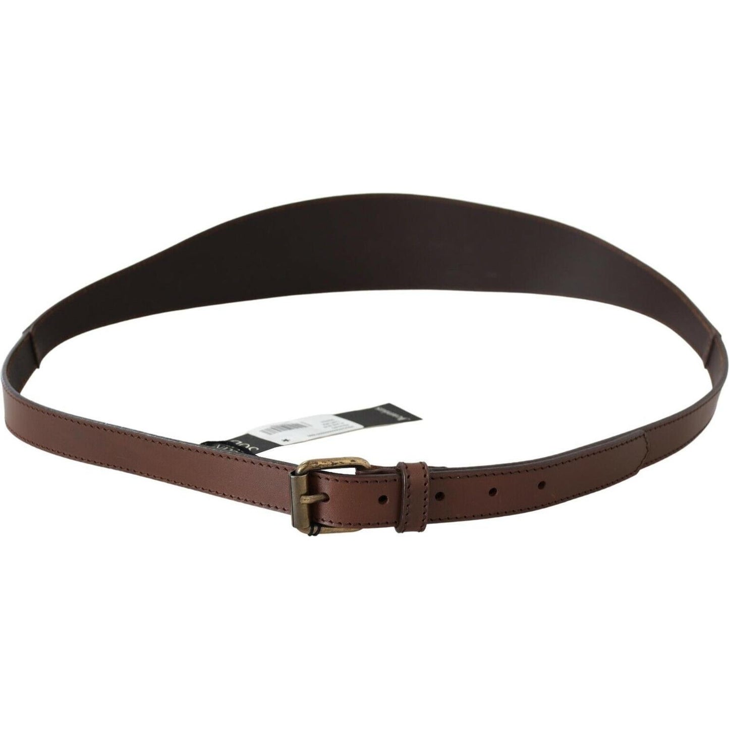 PLEIN SUD Brown Genuine Leather Rustic Metal Buckle Belt BEL60998- 95