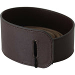 GF Ferre Brown Genuine Leather Logo Wide Waist Belt BEL61001- 70