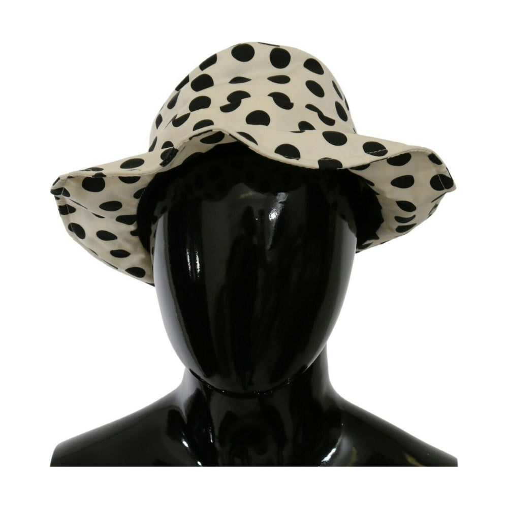 Dolce & Gabbana White 100% Cotton Polka Dot Design Trilby Hat HAT20068-60