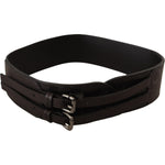 Costume National Dark Brown Leather Double Buckle Belt BEL61042 -70