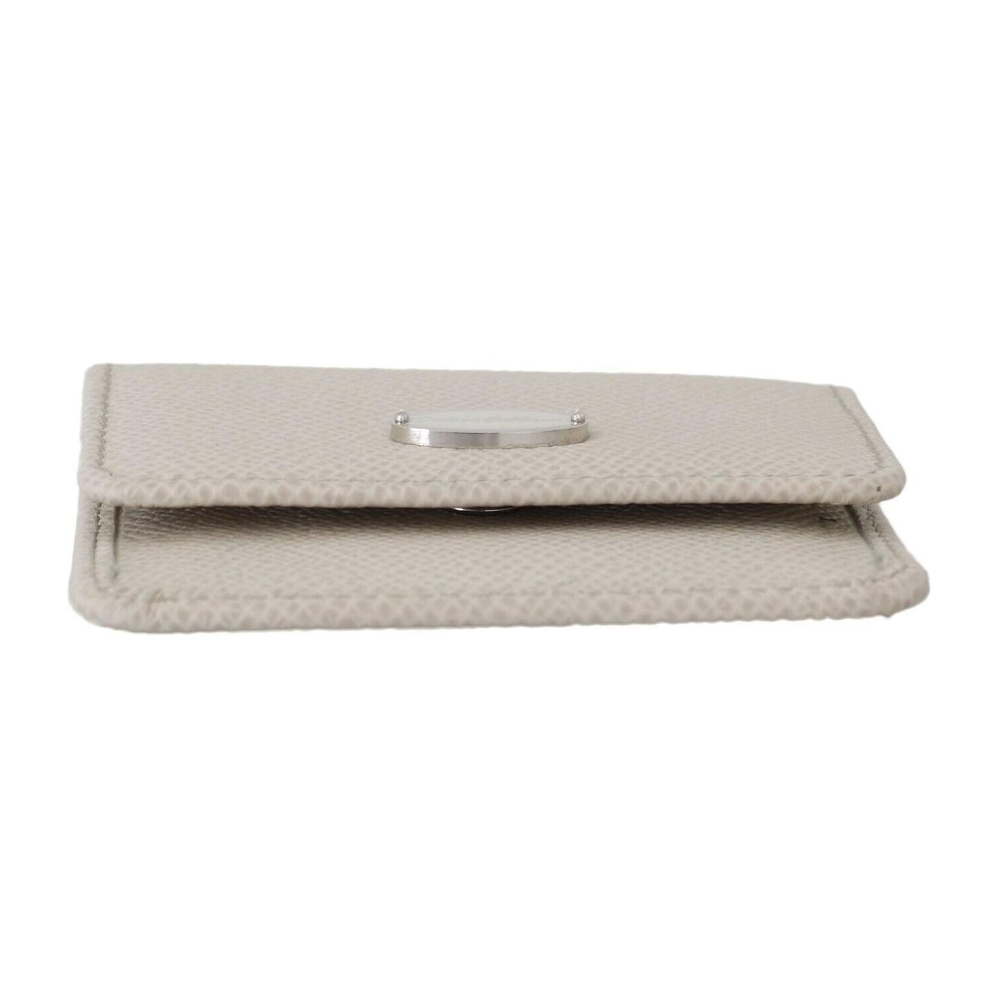 Dolce & Gabbana White Dauphine Leather Holder Pocket Wallet Condom Case VAS15181