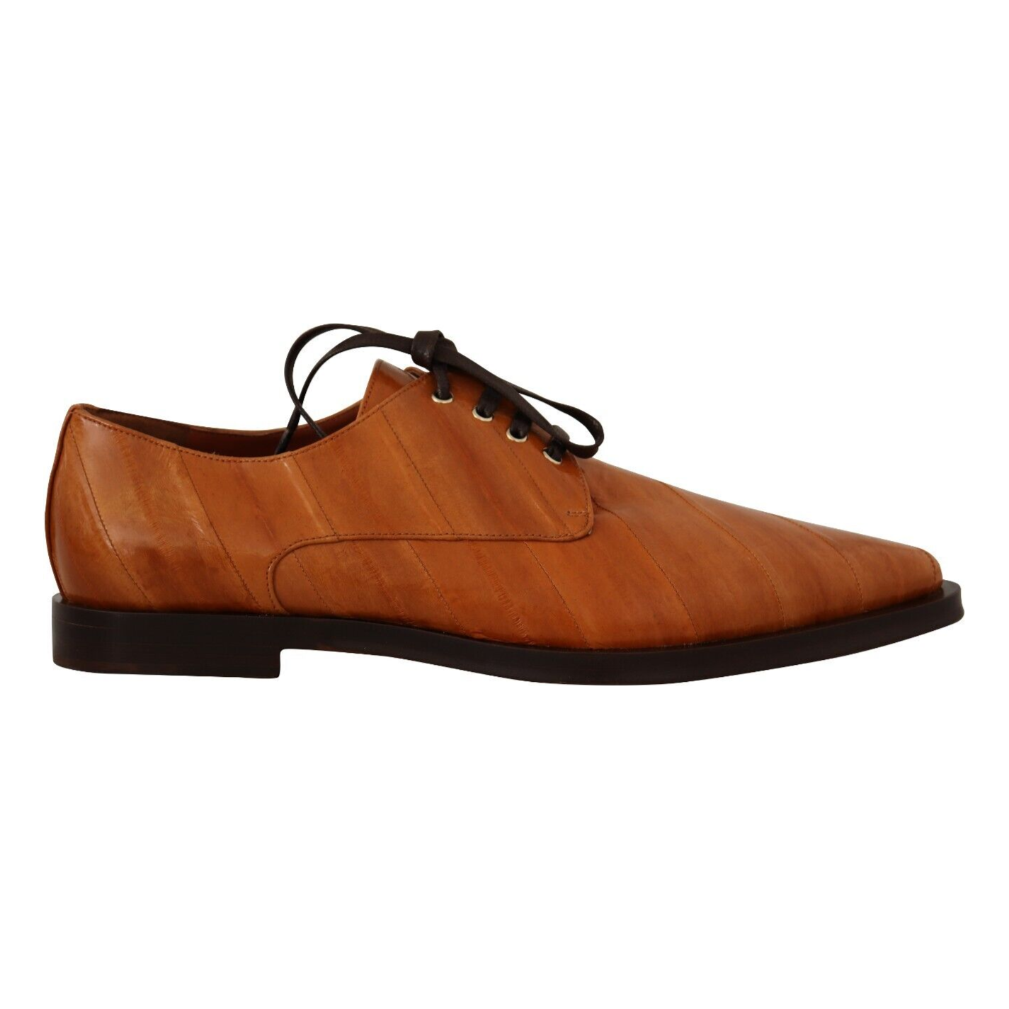 Dolce & Gabbana Brown Eel Leather Lace Up Formal Shoes LA9657 - 39