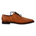 Dolce & Gabbana Brown Eel Leather Lace Up Formal Shoes LA9657 - 39