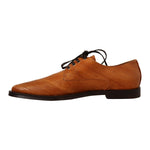 Dolce & Gabbana Brown Eel Leather Lace Up Formal Shoes LA9657 - 39