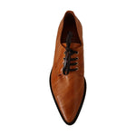 Dolce & Gabbana Brown Eel Leather Lace Up Formal Shoes LA9657 - 39