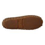 Dolce & Gabbana Brown Slip On Ballerina Flats Wool Knit Shoes LA9674 - 40