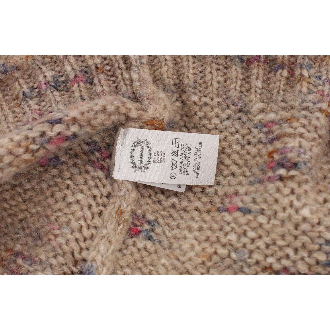PINK MEMORIES Beige Wool Blend Knitted Oversize Sweater SIG30261-1