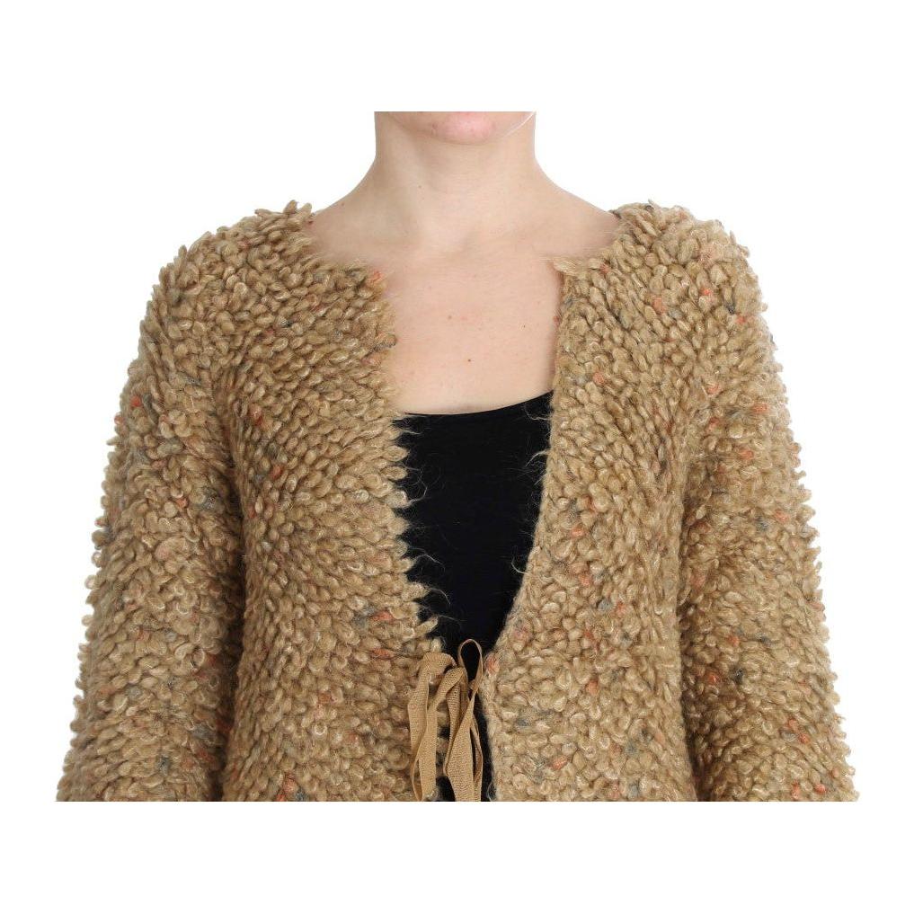 PINK MEMORIES Beige Wool Blend Cape Sweater