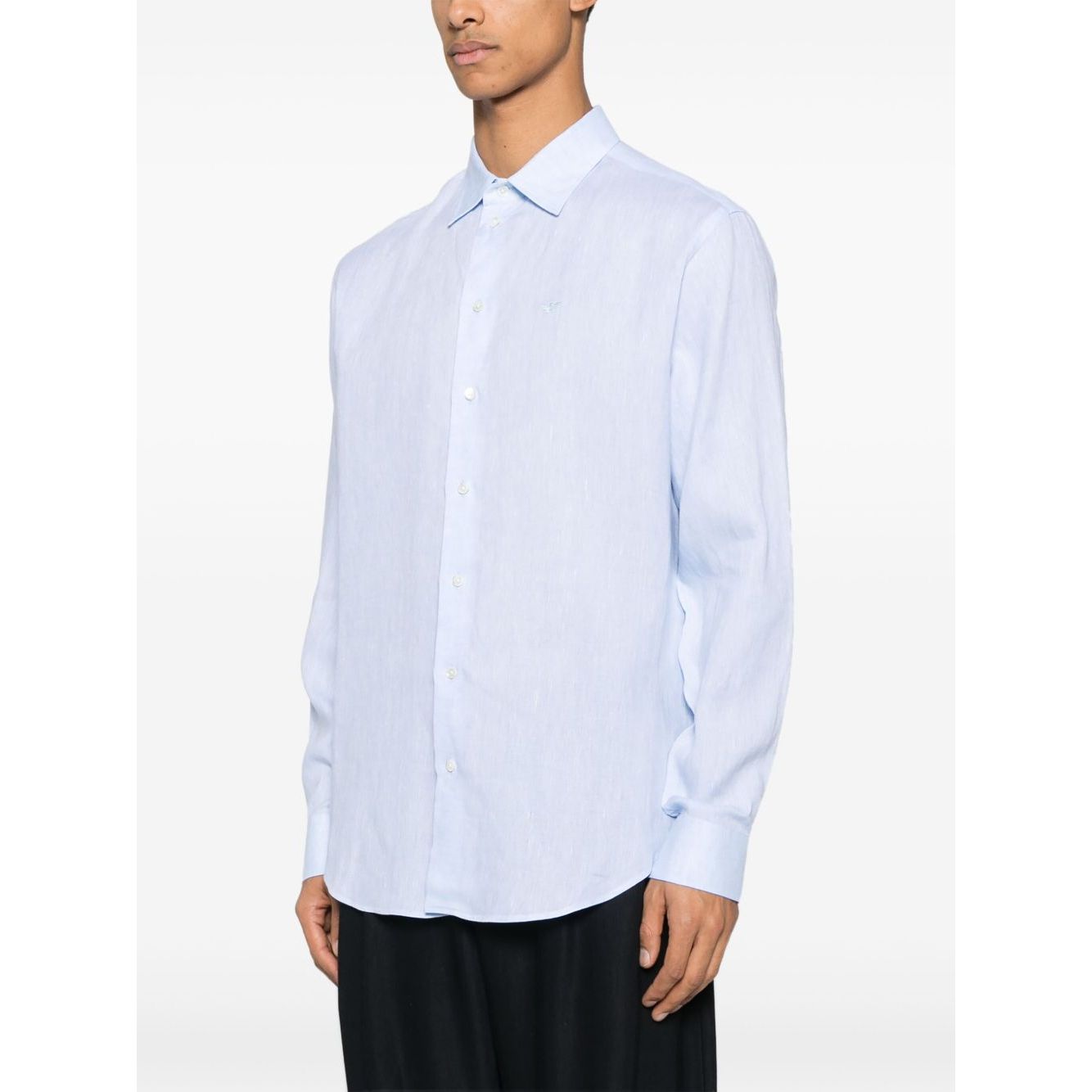 Emporio Armani logo-embroidered long-sleeve shirt Shirts