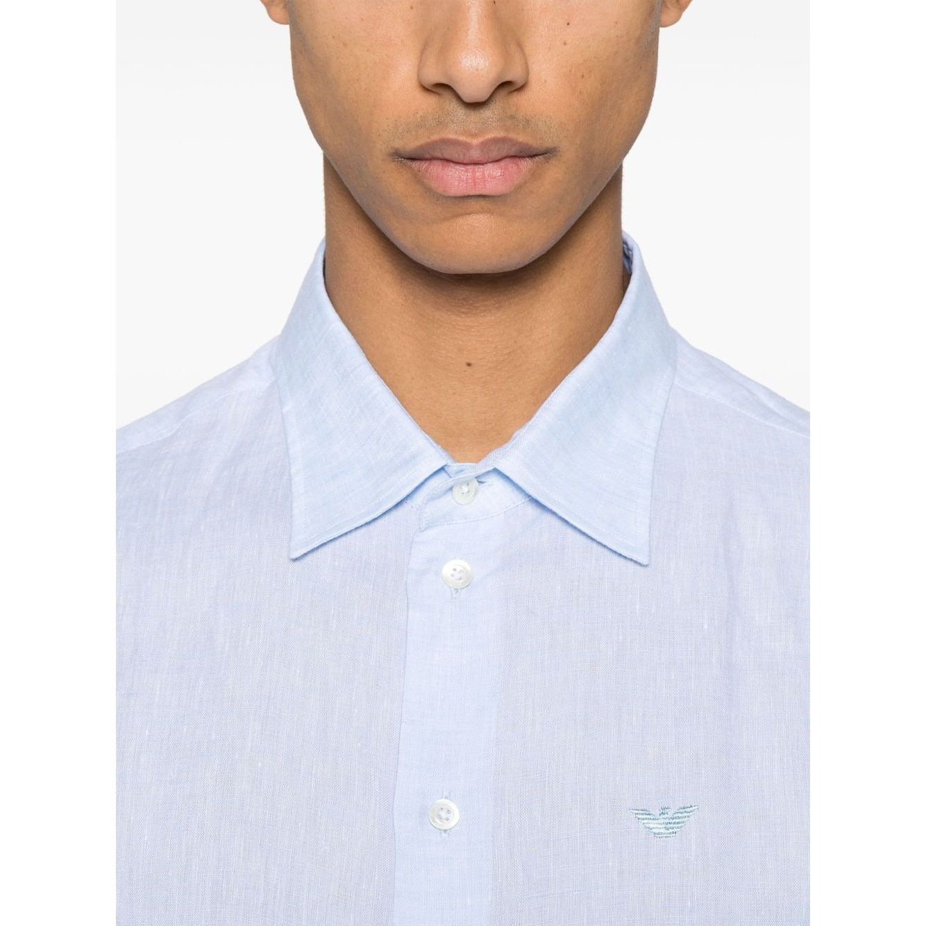 Emporio Armani logo-embroidered long-sleeve shirt